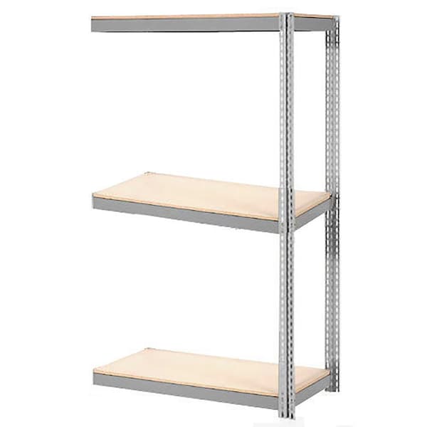 Global Industrial Expandable Add-On Rack 48x18x84 3 Level Wood Deck 1500 lb. Cap Per Level GRY B2297246 - main